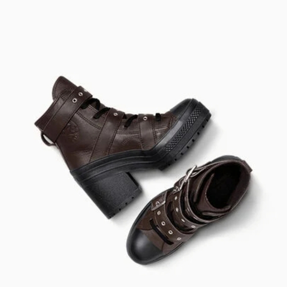 CONVERSE Chuck 70 De Luxe Heel Leather & Buckles High Top, Platform A12209C NEW! - Picture 5 of 16